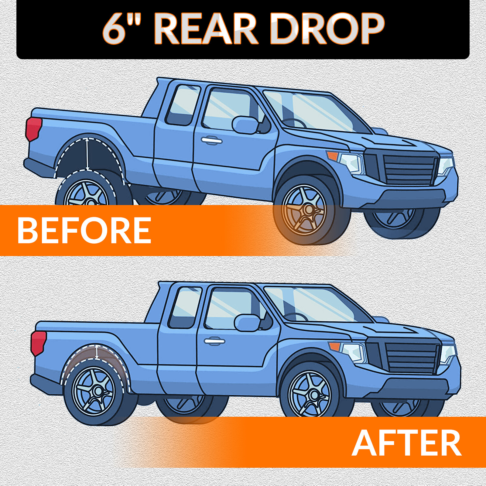 6" Lowering Drop Rear Axle Flip Kit For 99-06 Chevy Silverado&Sierra 1500 STEEL