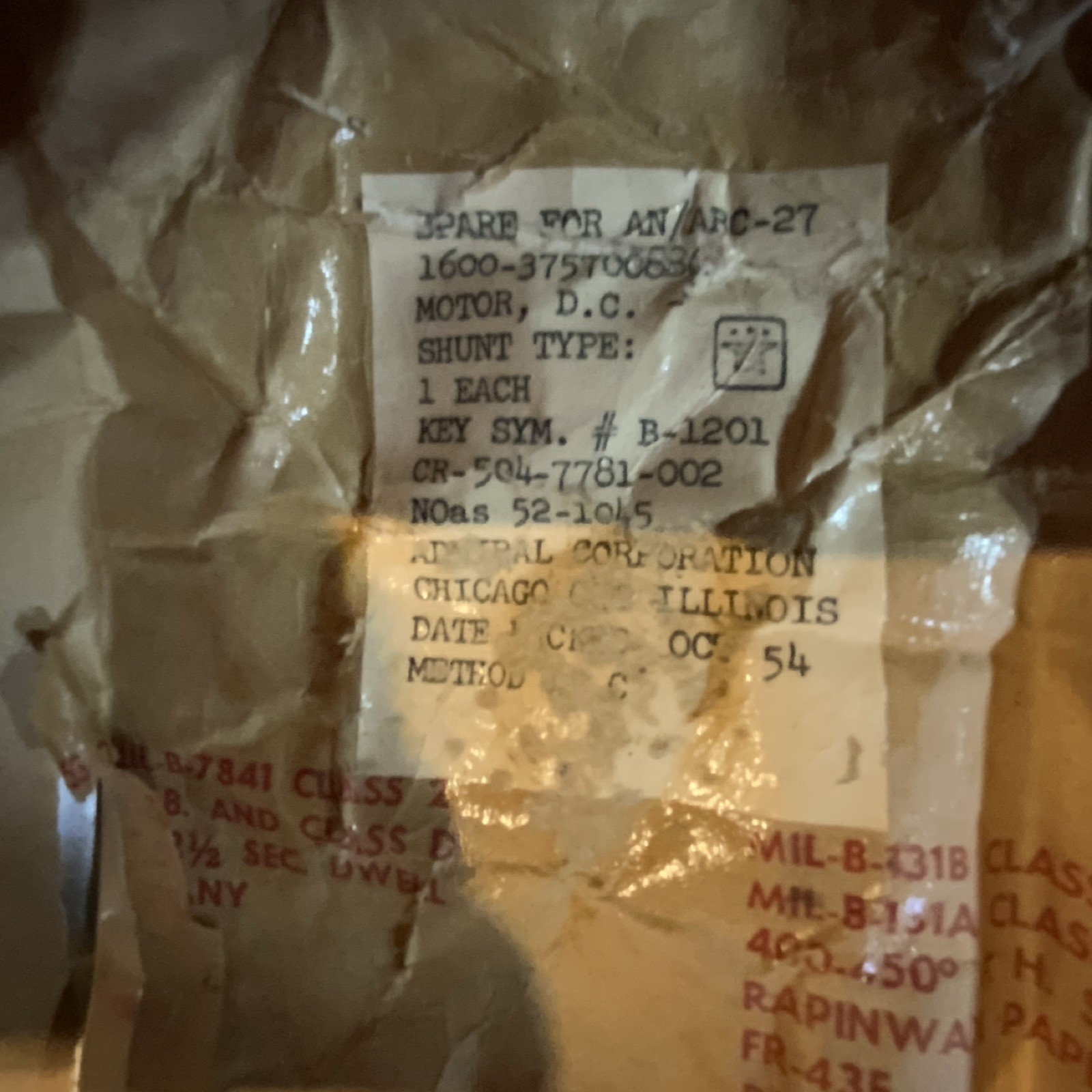 An/Arc-27 Military Aircraft Radio Motor - Two motors