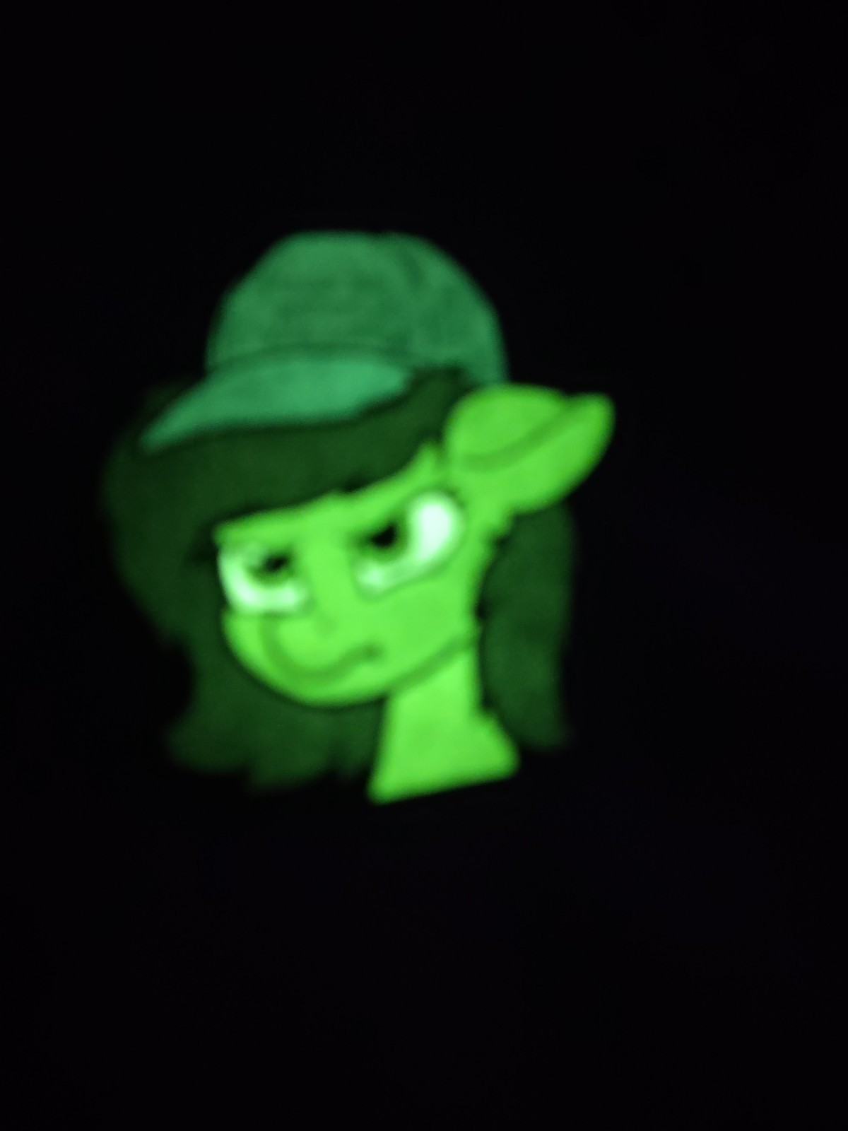 Glow in the dark Anon Filly My little pony 2.25" pin Brony Autism Rare