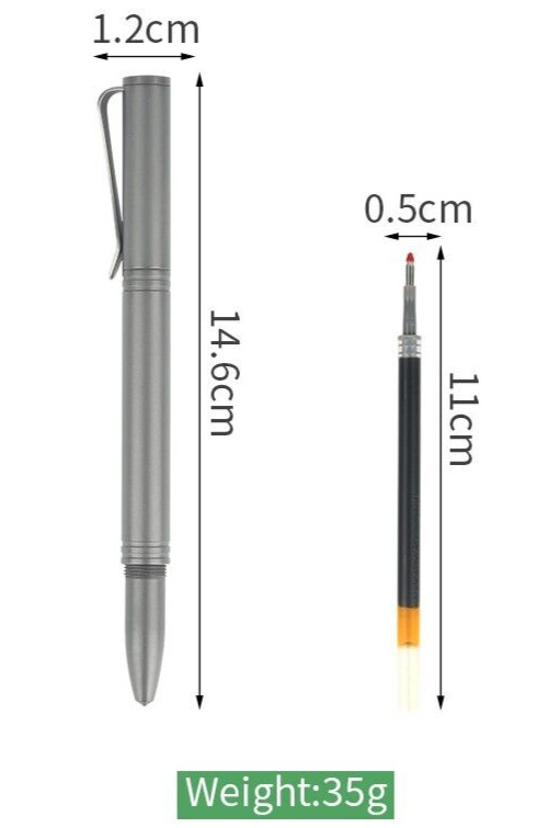 Lightweight Titanium Alloy EDC Survival Pen – Black Ink (New)