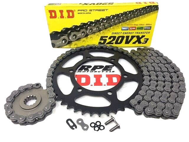 2007-2018 KAWASAKI ZX-6R  ZX636 DID VX3 SILVER 520 OEM CHAIN AND SPROCKETS KIT