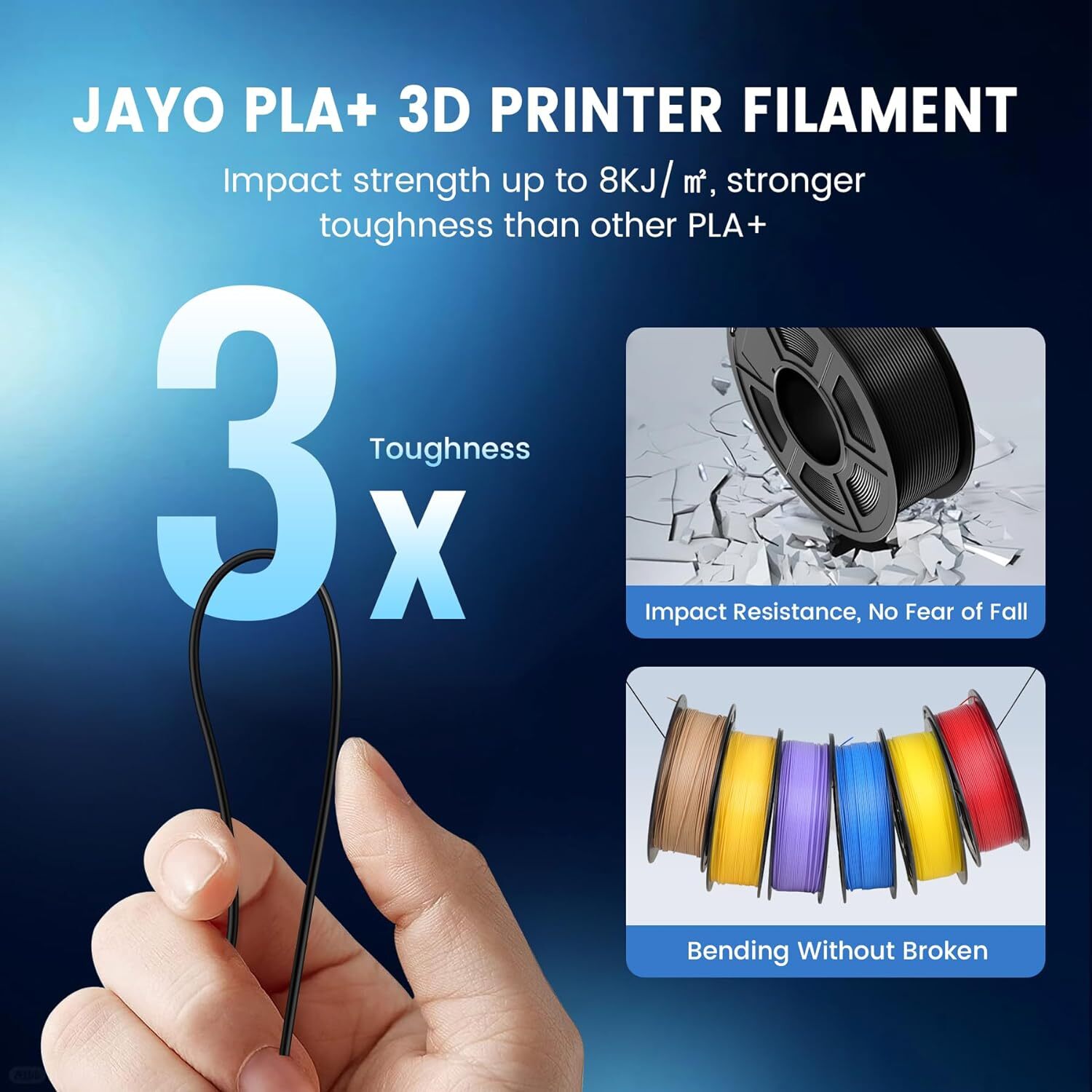 {BUY 10 PAY 6}JAYO PLA Matt PLA+ PETG SILK ABS 3D Printer Filament 1.75mm 1.1KG