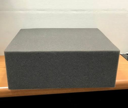 2 Firm High Density Charcoal Foam Blocks for Packing Shipping 12" x 9.5" x 4.5"