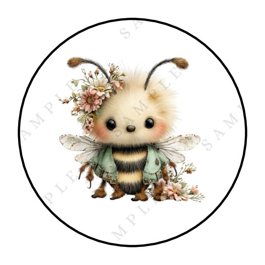 Cute bumble bee whimsical stickers labels tags envelope seals
