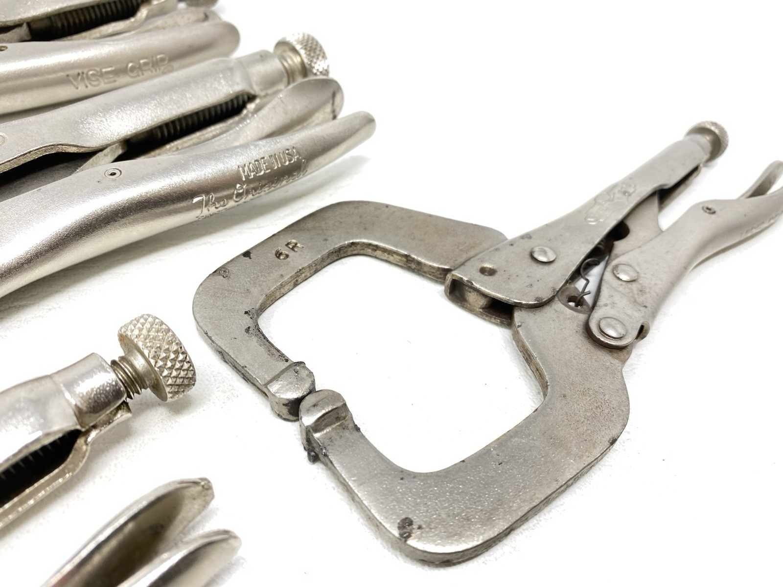 Vintage Lot of 4 Vise Grip Petersen-Dewitt USA Made Locking Pliers 10WR 7WR & 6R