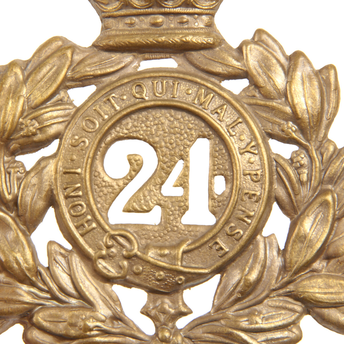 British Victorian Era 24th of Foot Regiment Metal Helmet Plate