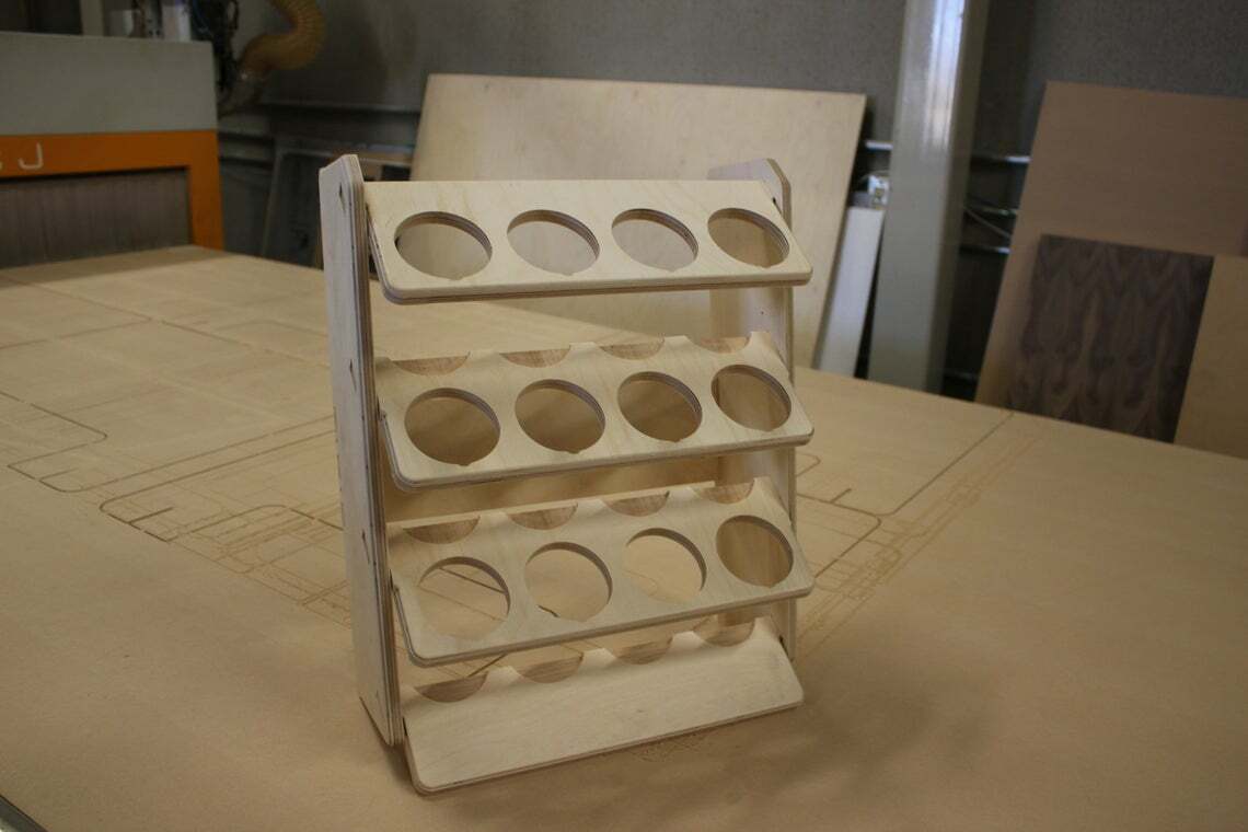 Spray Can 12 Slot Lube Holder Garage Storage Rack Wood Shelf Organizer