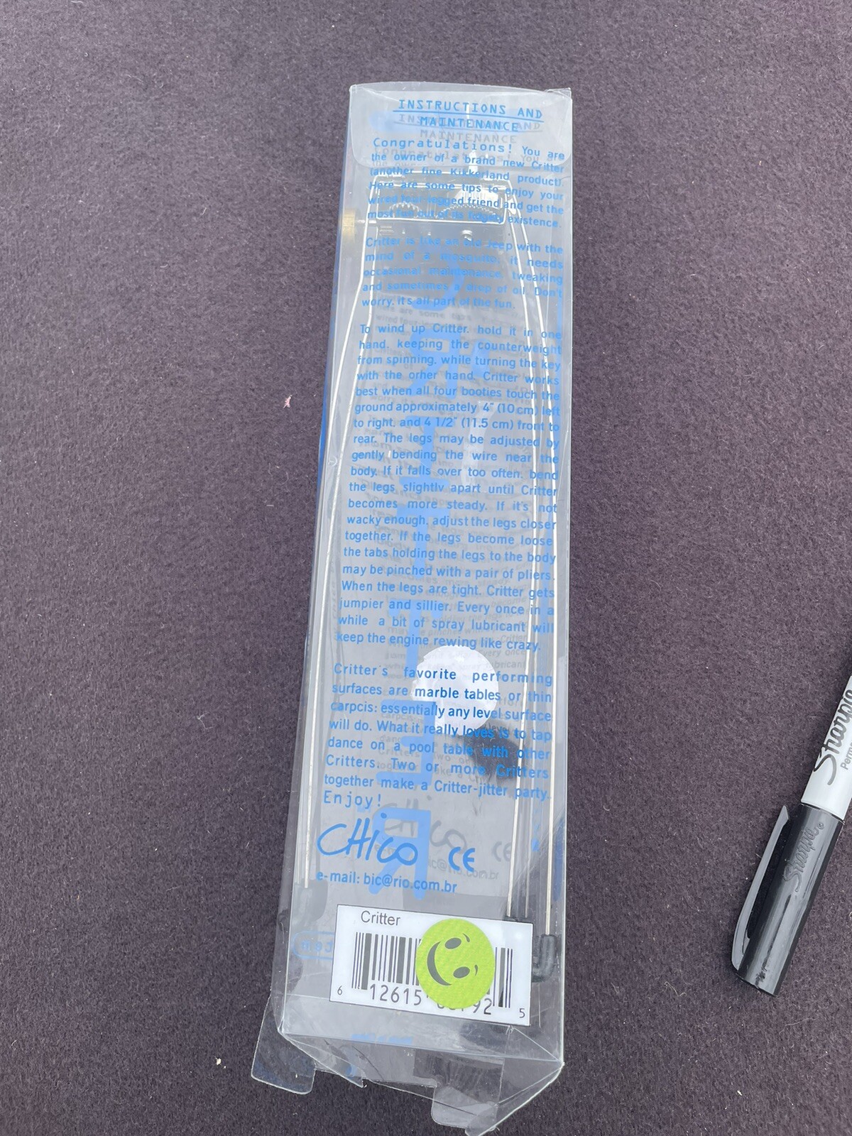 Kikkerland CRITTER Wind Up Dynamo Toy Chico see video!