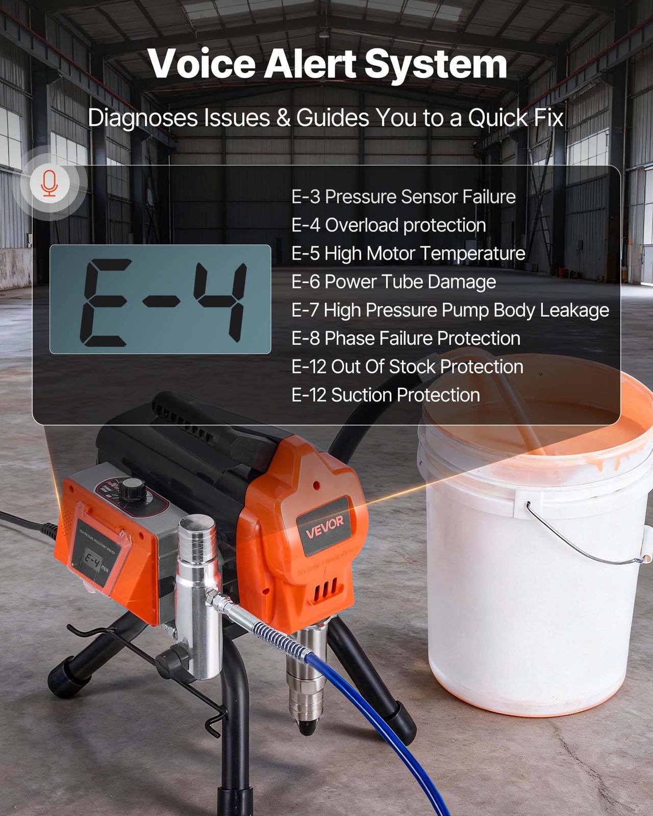 VEVOR Stand Airless Paint Sprayer Airless Sprayer 1500W 3300PSI for Apartments