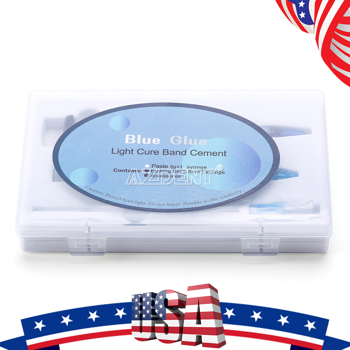Dental Orthodontic Adhesive Light Cure Band Cement Blue Glue Kit for Brace