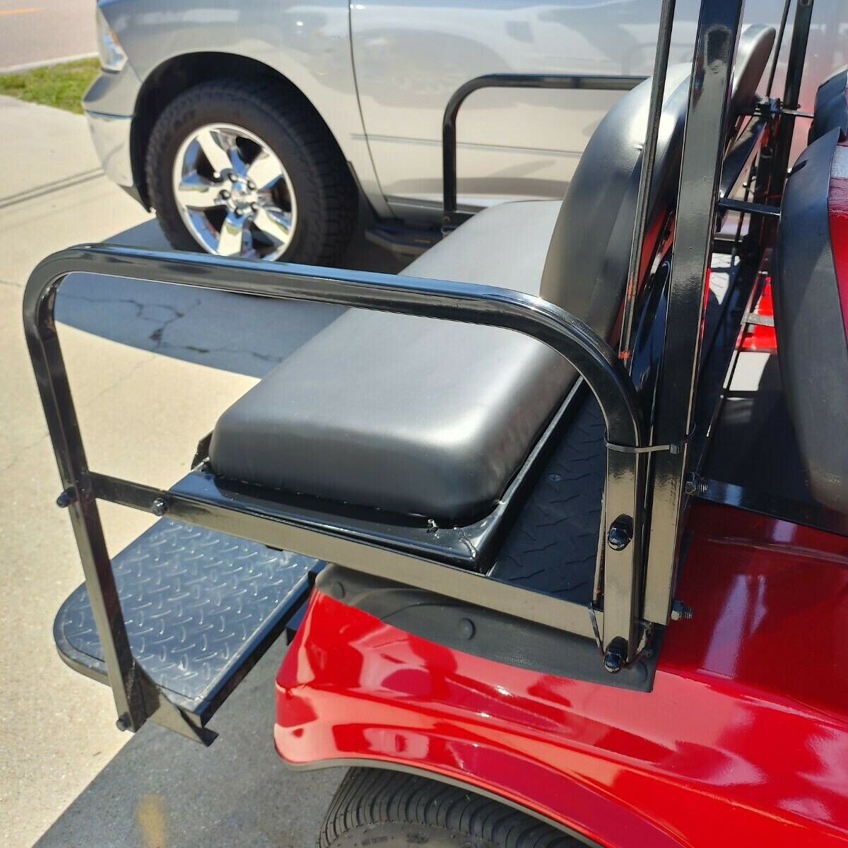 Fit Club Car DS Golf Cart Flip Folding Rear Back Seat Kit - Black