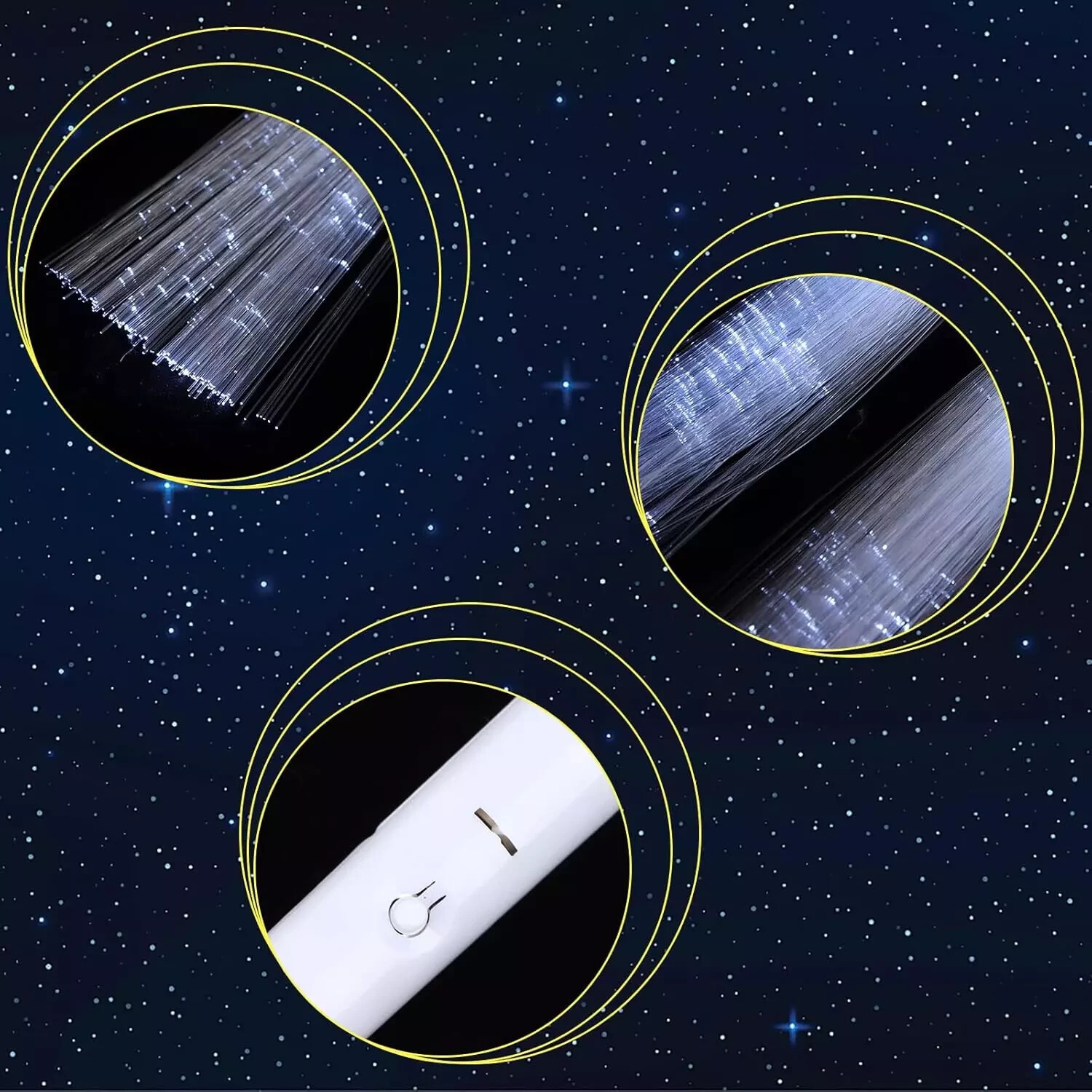 80pcs Fiber Optic White LED Wands, Glow Sticks for Parties, Weddings, Events