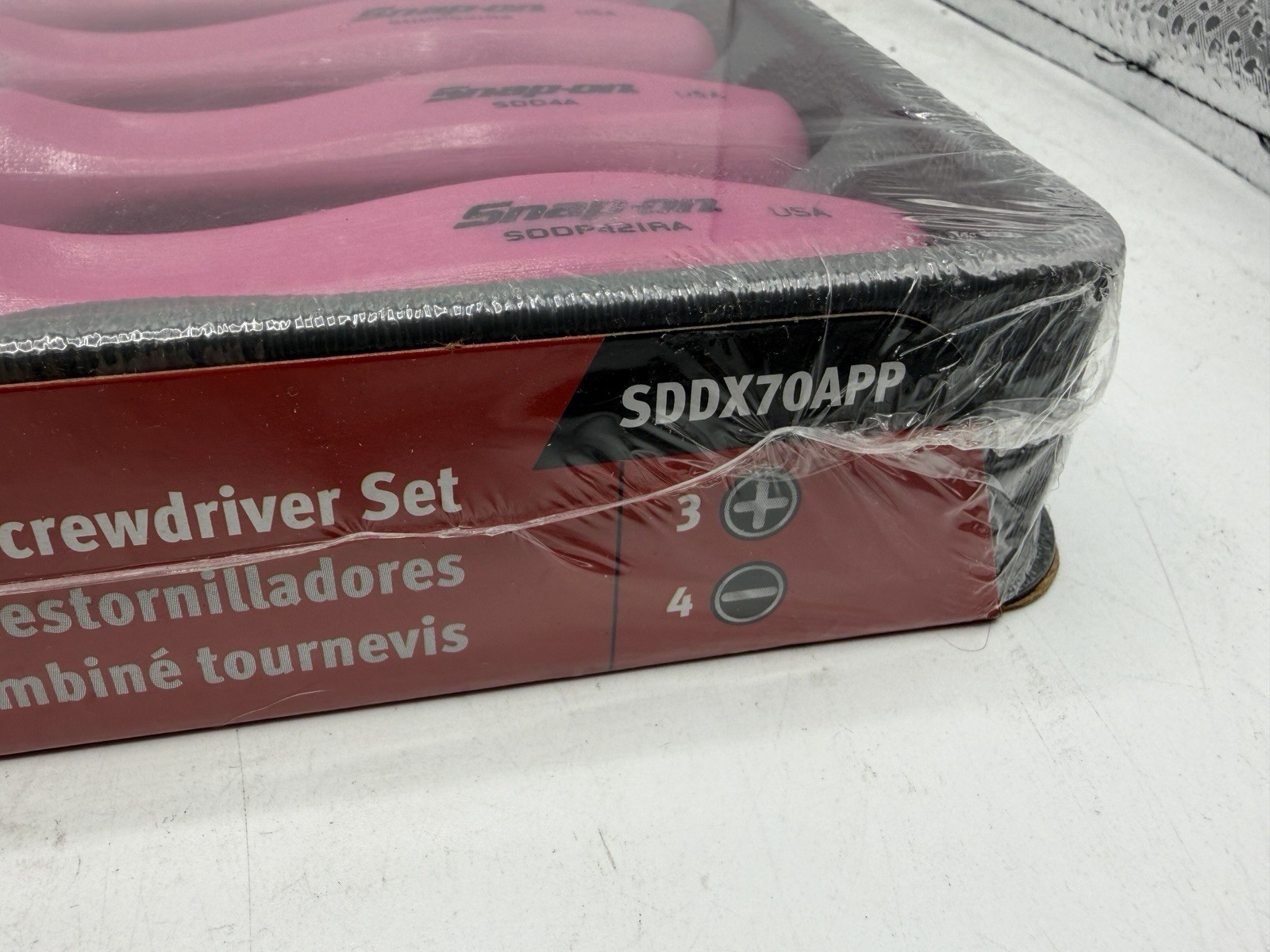 Snap On Tools Pink Hard Handle Combination Screwdriver Set SDDX70APP 7 Piece New