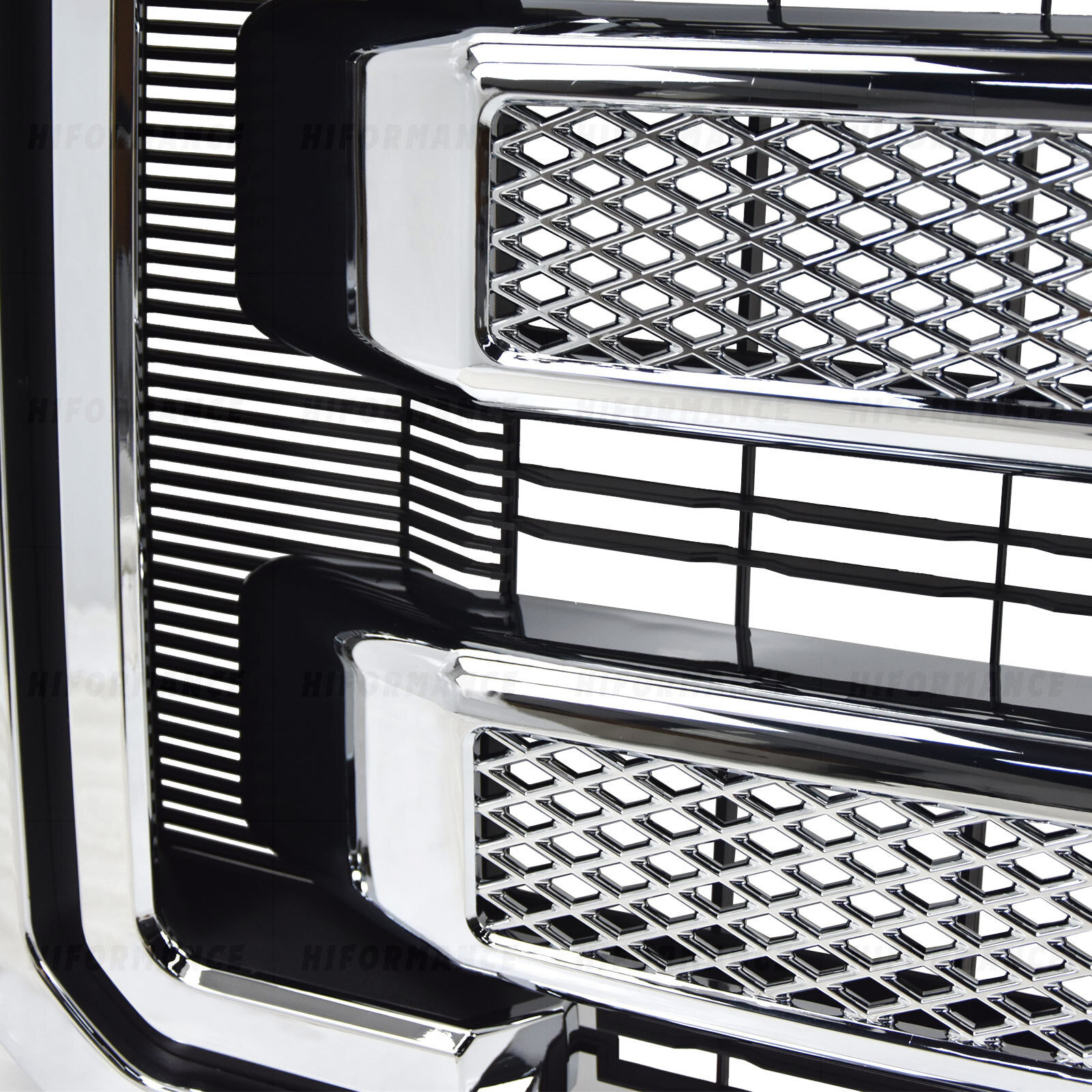 Platinum Front Grille Upper Grill Chrome For 2011-16 Ford F-250 F350 Super Duty