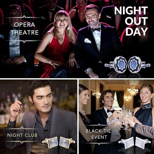 12 Pairs of cufflinks for Men Versatile variants Cufflinks Gifts For Men