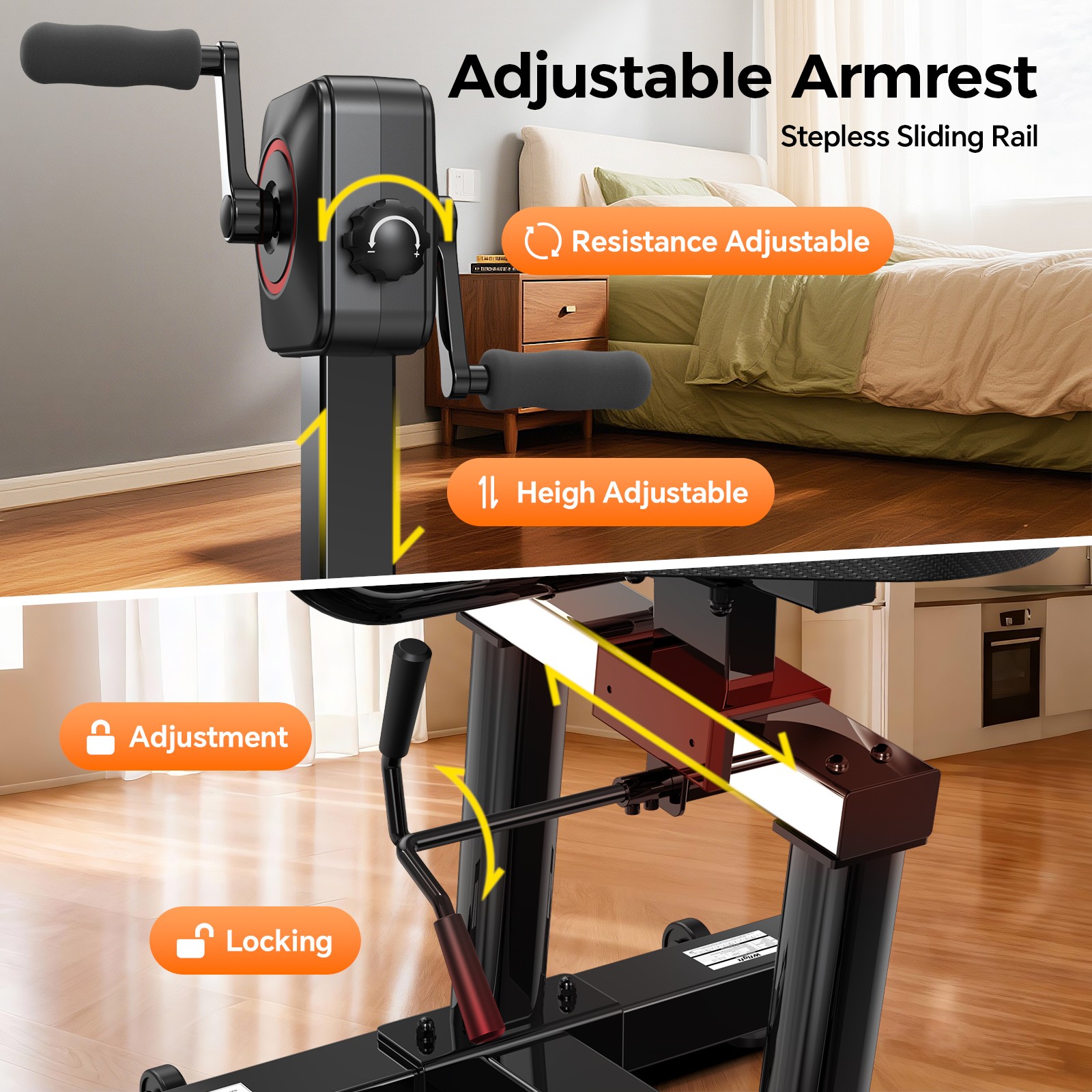 Home Recumbent Exercise Bike Stationary Bike Upright Bike with Arm Leg Exerciser