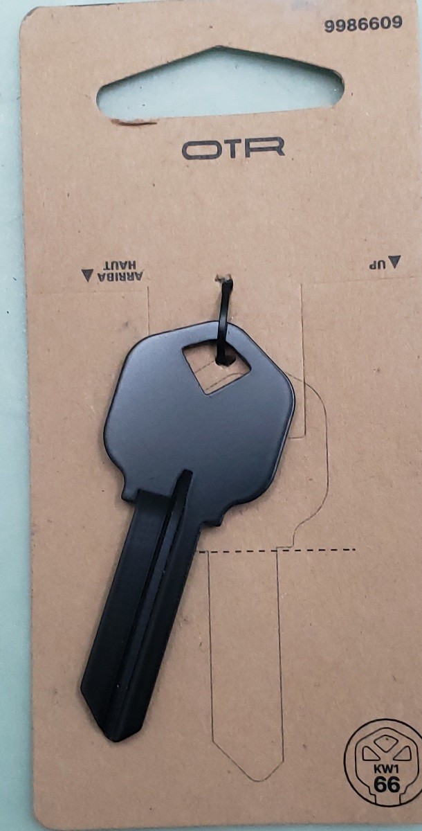 Qty 2 New Minute Key 986609 Black #66 KW1 Brass House/Entry Key Blank