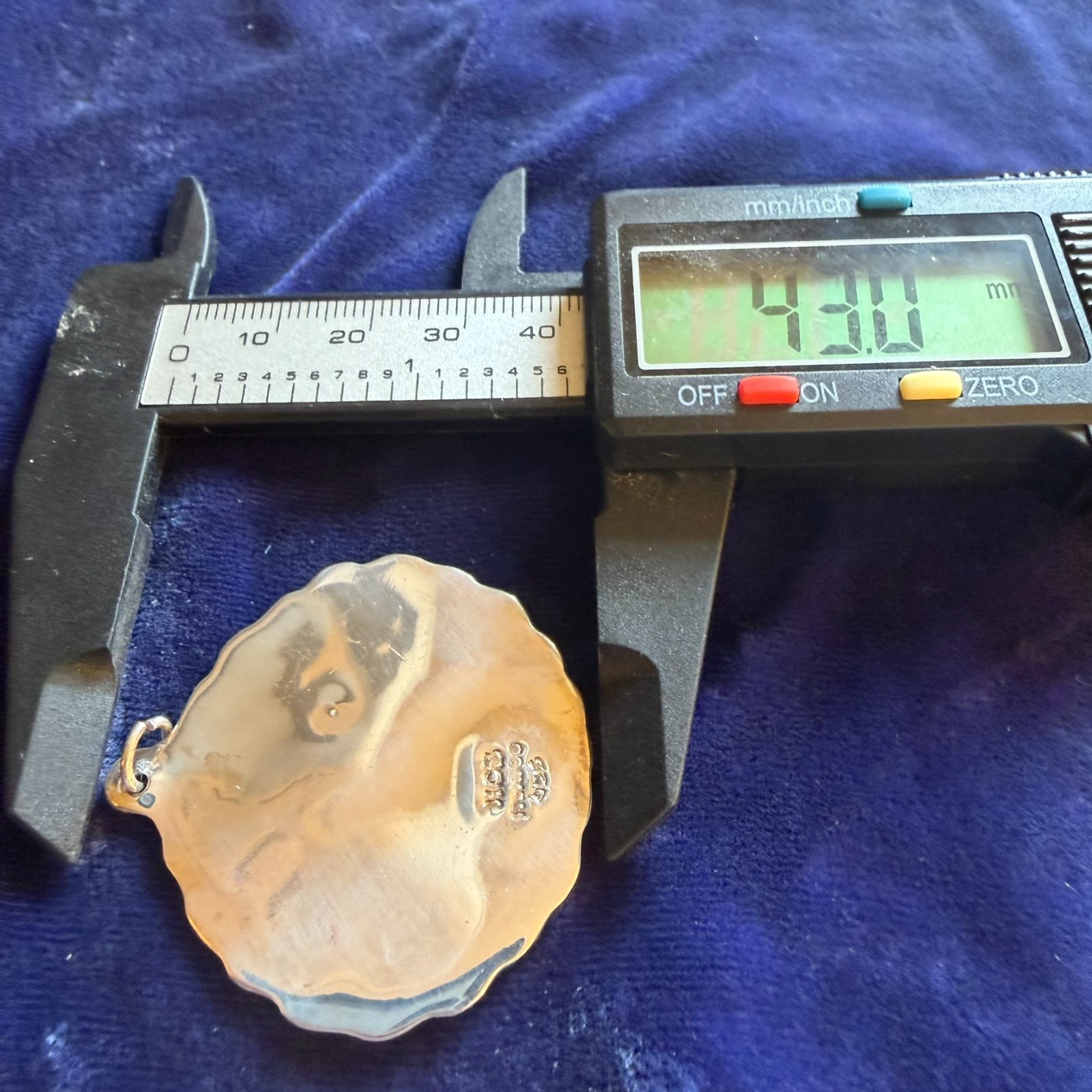 Large 43mm Blessed Virgin Mary Sterling Silver Medallion Pendant FRANCE 11.7g