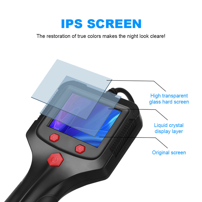 8mm LED Handheld Industrial Borescope Endoscope 2.4" Inspection Snake Camera