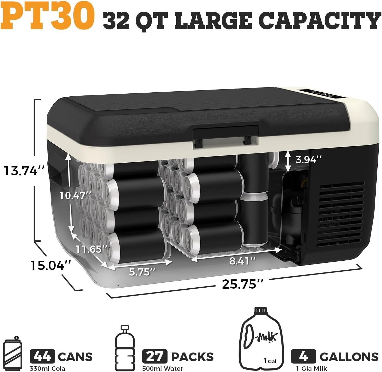 Setpower PT30 12 Volt Car Refrigerator With APP Control 32QT Dual Zone RV SUV