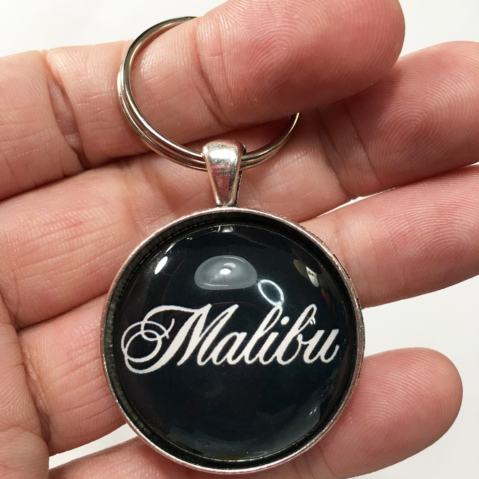 Vintage Chrome Malibu Badge Emblem Chevelle Chevrolet 1.2" Diameter Keychain