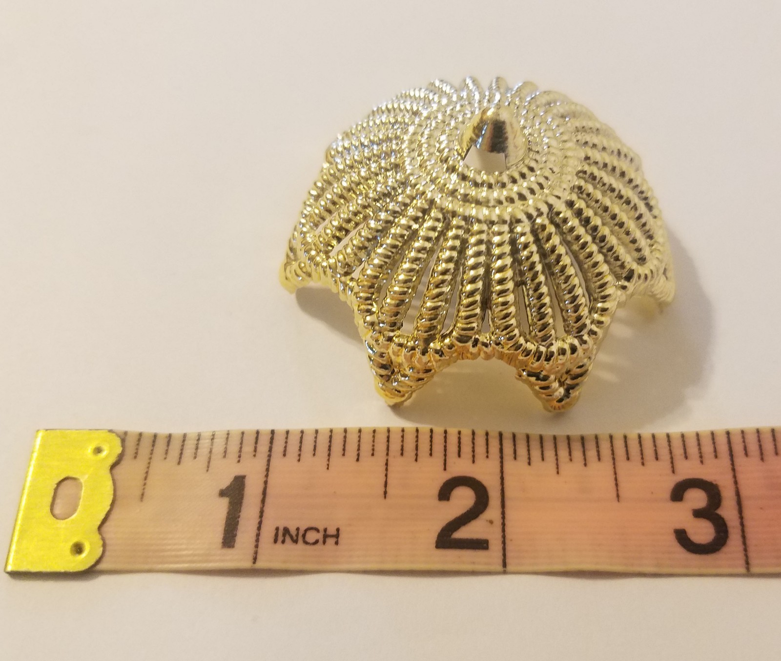 Lot of 12 Gold Filigree 2" Ornament Crowns Caps Tops Christmas Craft Supplies