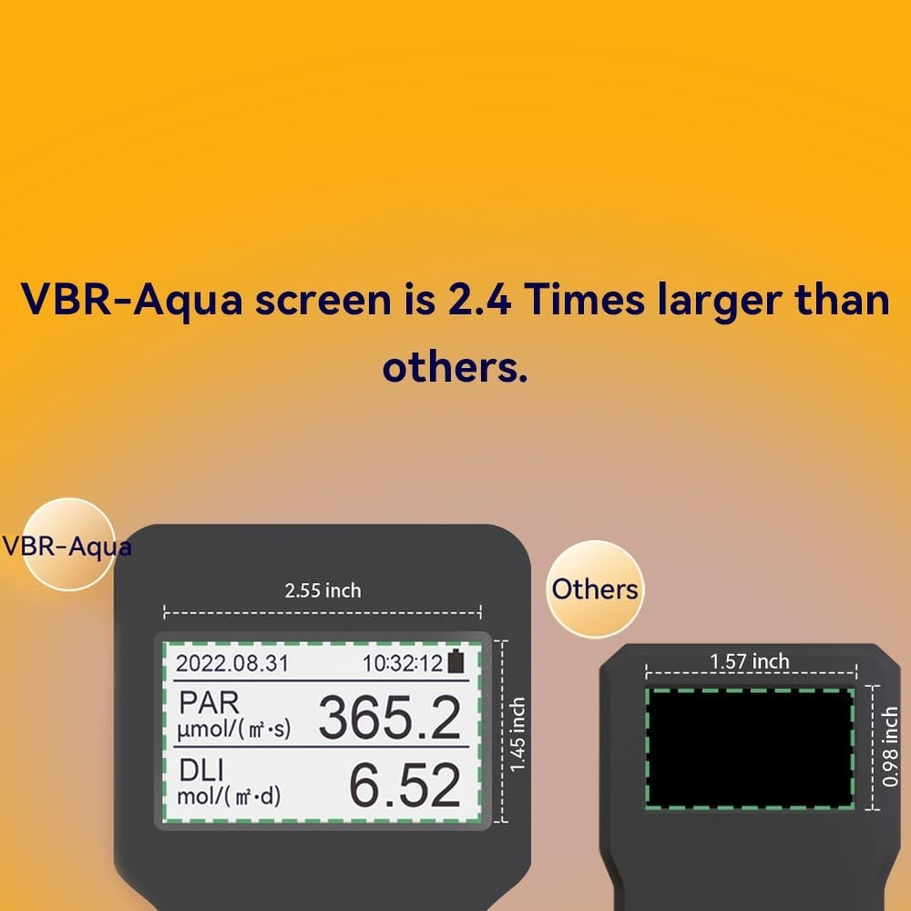 VBR-Aqua IP68 PAR Meter for Aquarium,Reef.R,G,B PAR Seperately.with a 3FT Rod