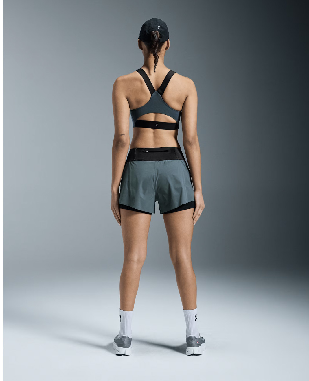 On Running Shorts Womens Medium Blue Stone Lined Lightweight Athletic Sport