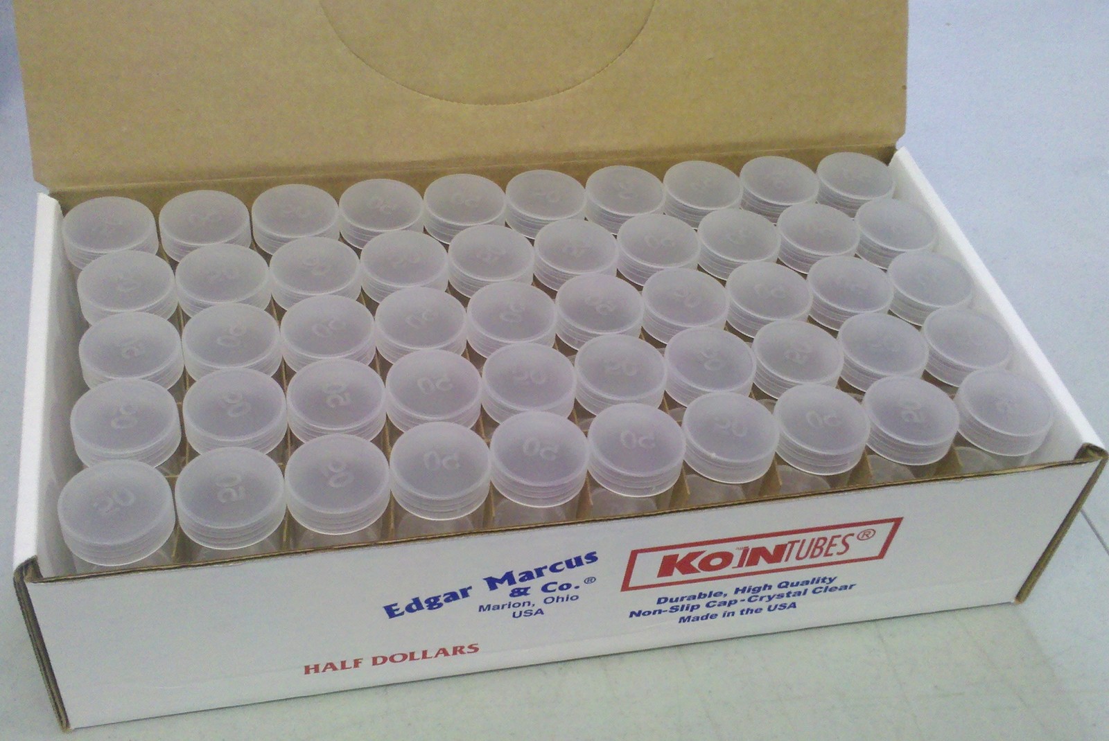 100 KOIN Half Dollar Coin Tubes New 50 cent JFK Kennedy Franklin Silver  storage