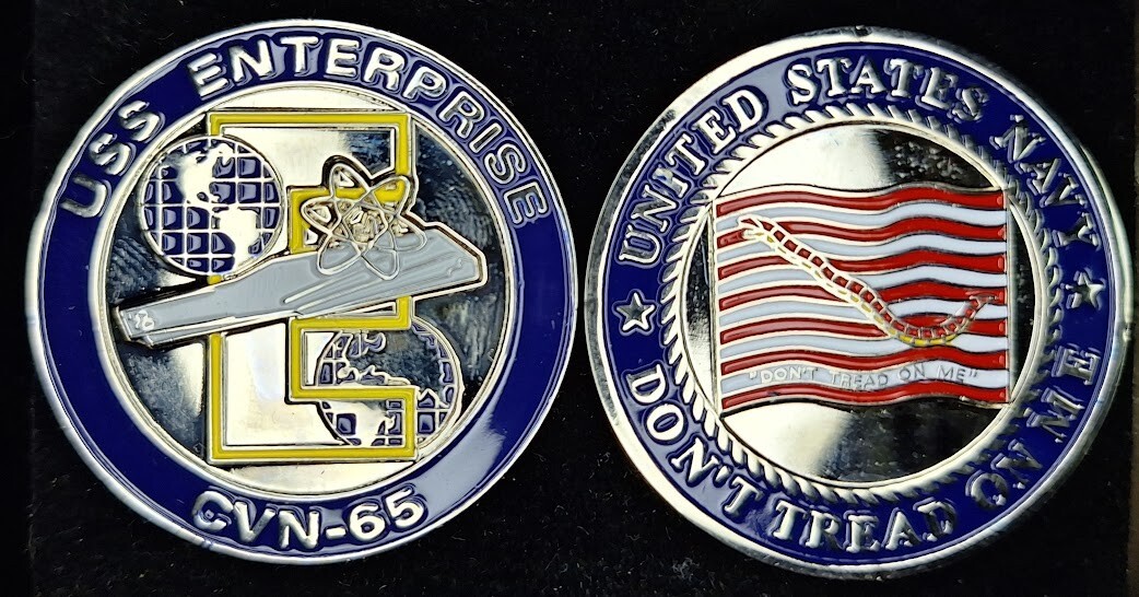 CVN-65 USS ENTERPRISE - Don't Tread On Me - Navy Challenge Coin
