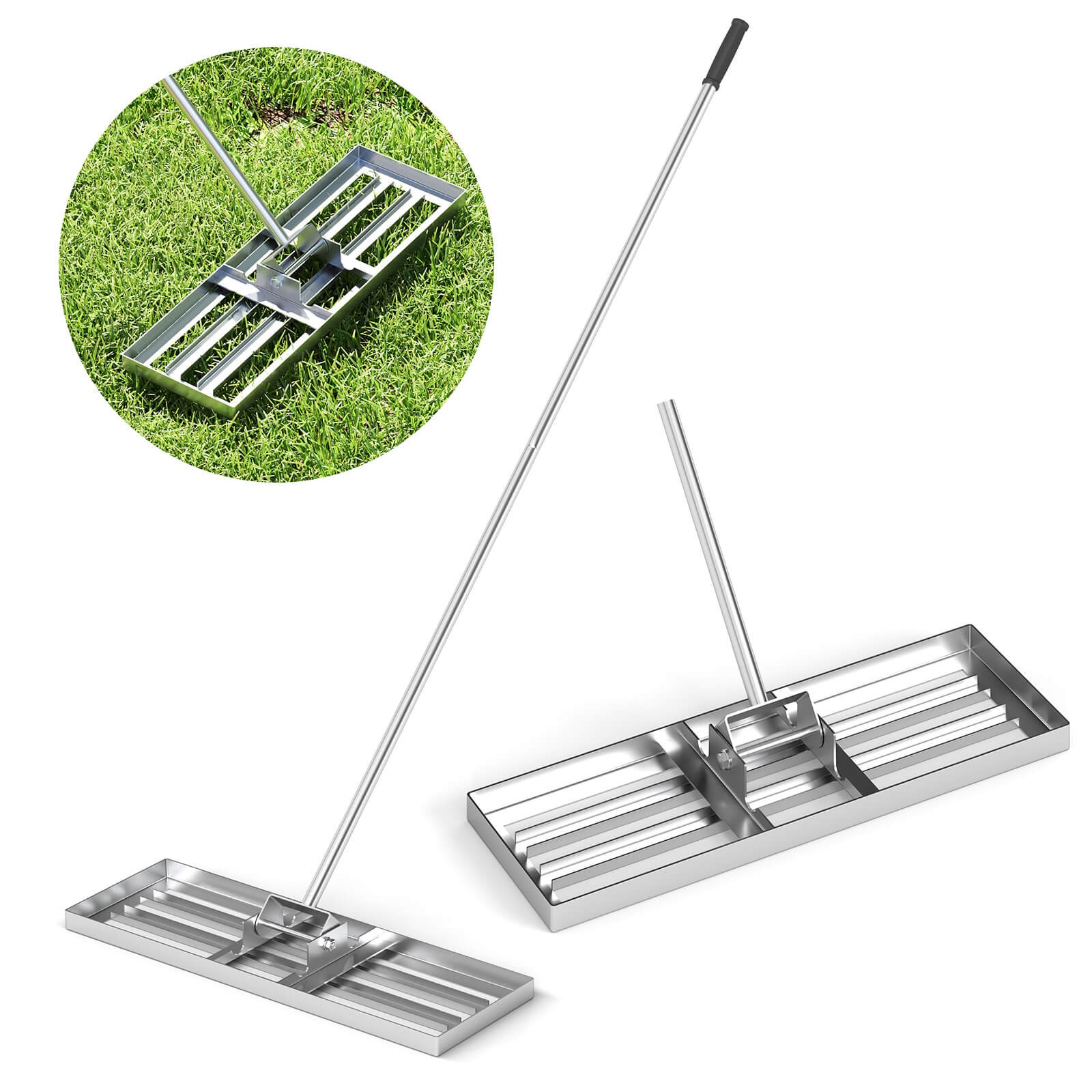Lawn Leveling Rake 30" x 10" Heavy Duty Level Lawn Tool for Garden Backyard/Lawn