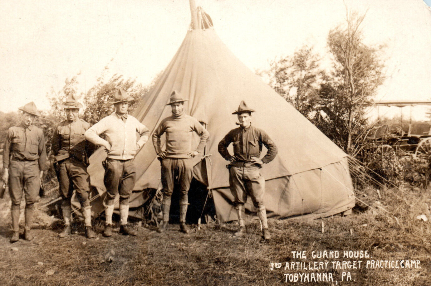 WWI Era Army Soldiers 3rd Artillery Tobyhanna PA Real Photo Postcard RPPC