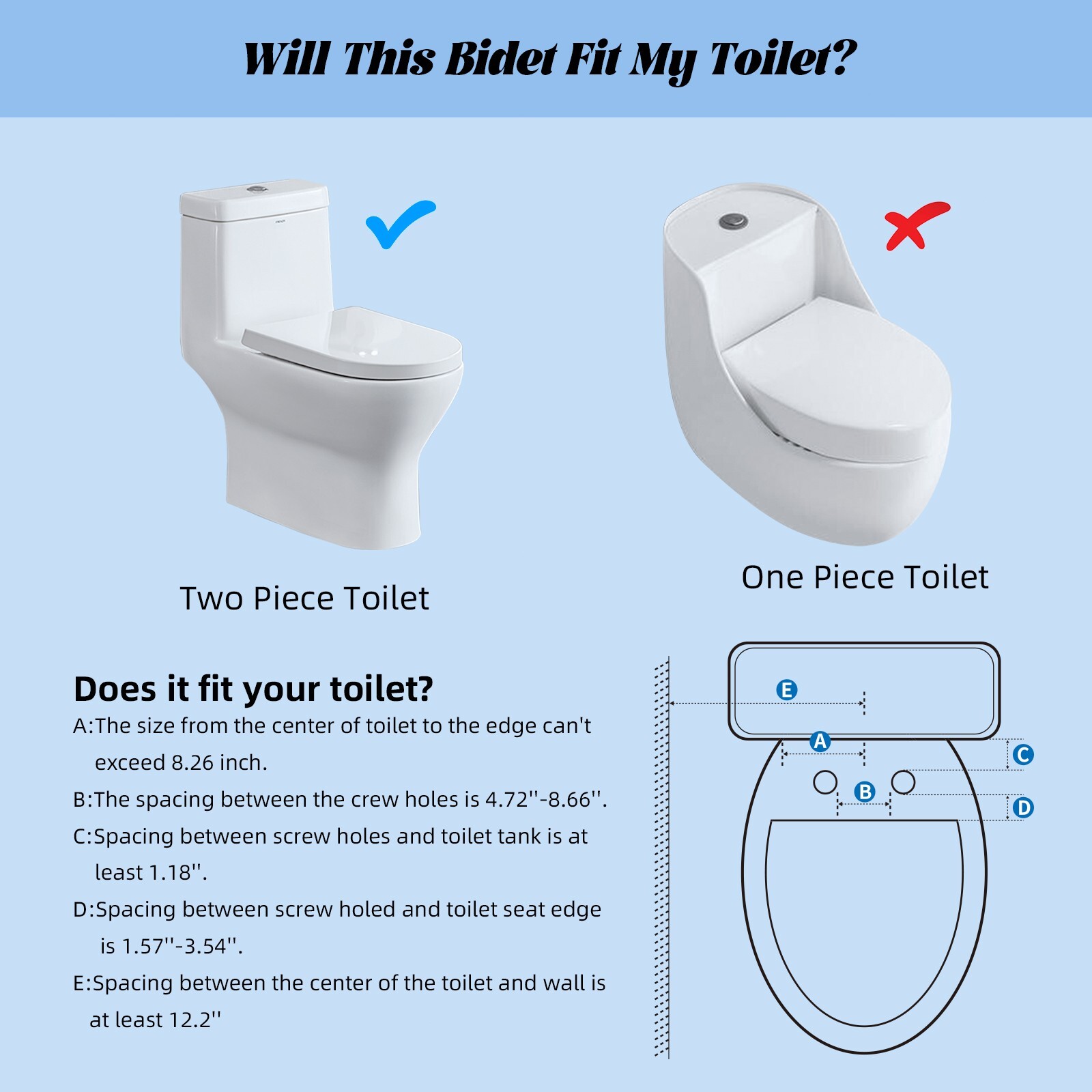 Bidet Fresh Water Spray Kit Non Electric Toilet Seat Attachment with Dual Nozzle