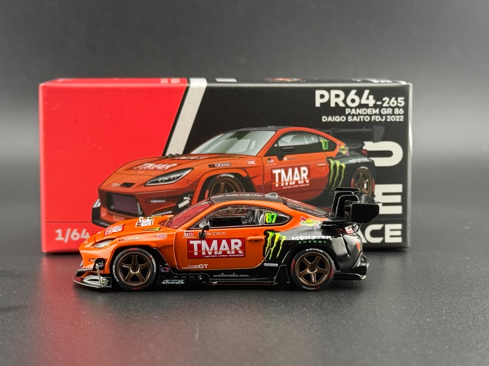 Pop Race Pandem Toyota GR86 DAIGO SAITO FORMULA DRIFT JAPAN 2022 640265 1/64