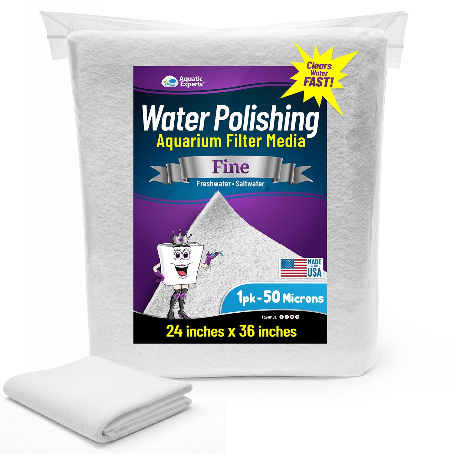 Aquatic Experts Polishing Filter Pad Prefilter Media for Crystal Clear Aquariums