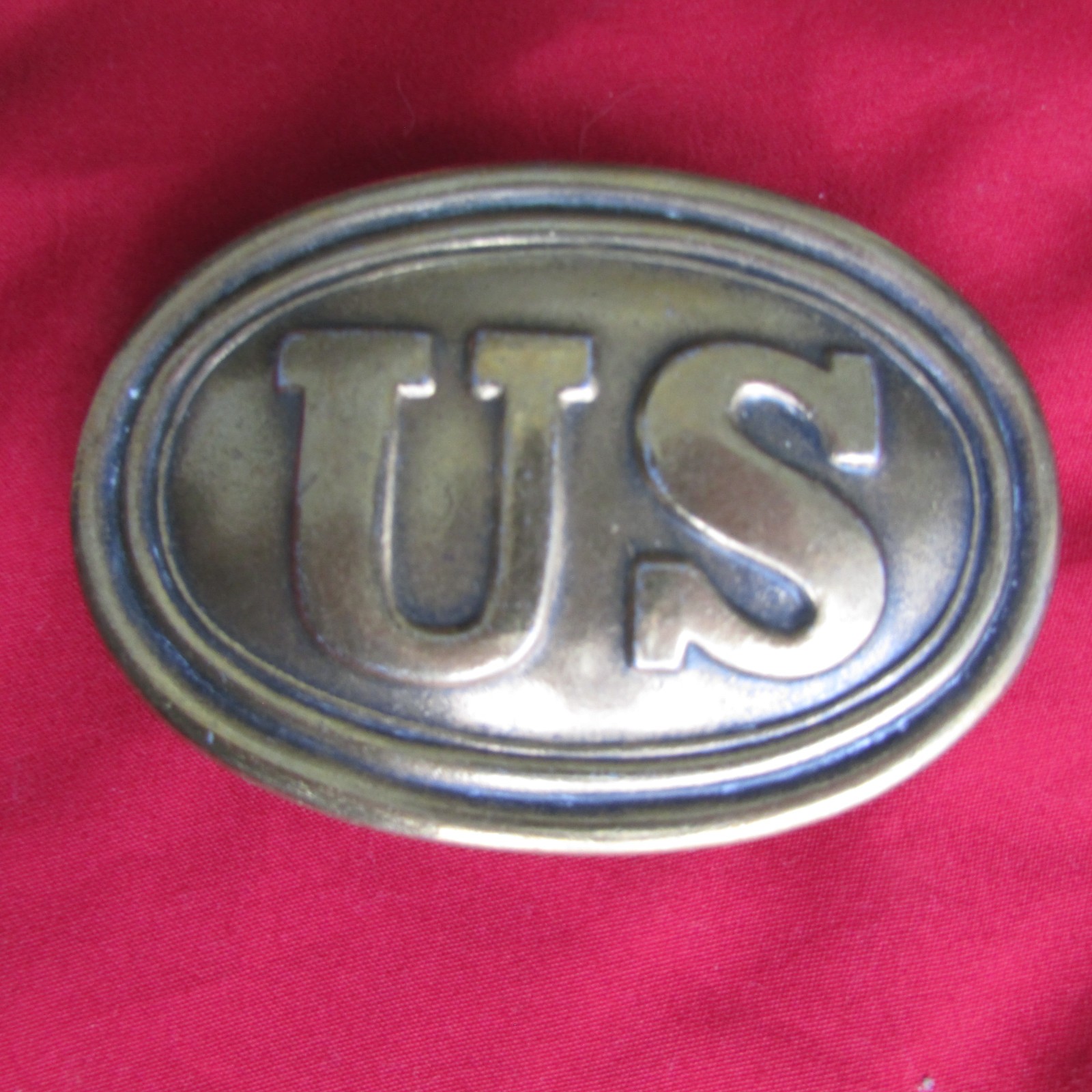 Vintage US Military Civil War Brass Belt Buckle Reproduction Union Army