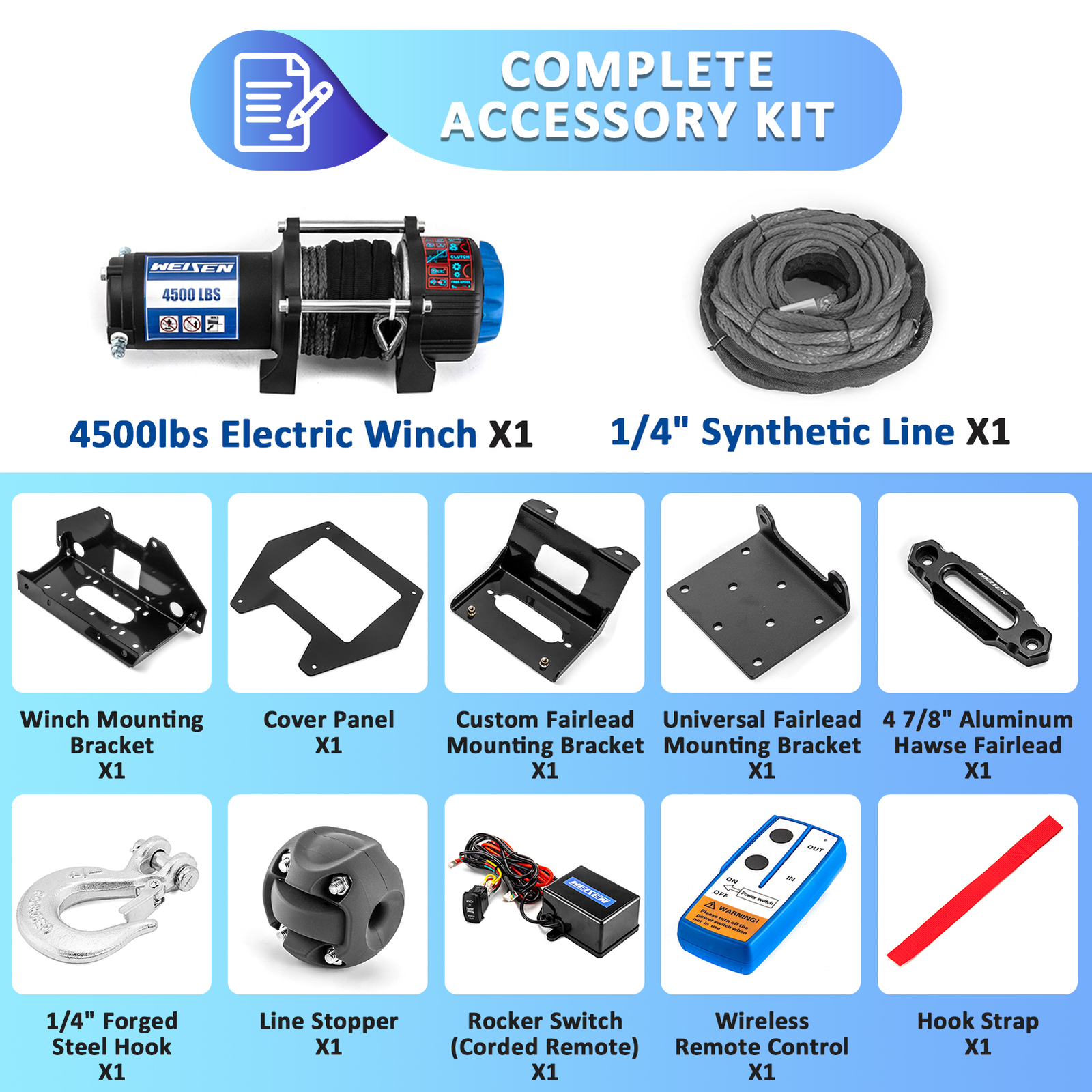 For 2020-2024 Polaris RZR PRO XP/XP 4 UTV 4500lb Electric Winch Mount Combo Kit