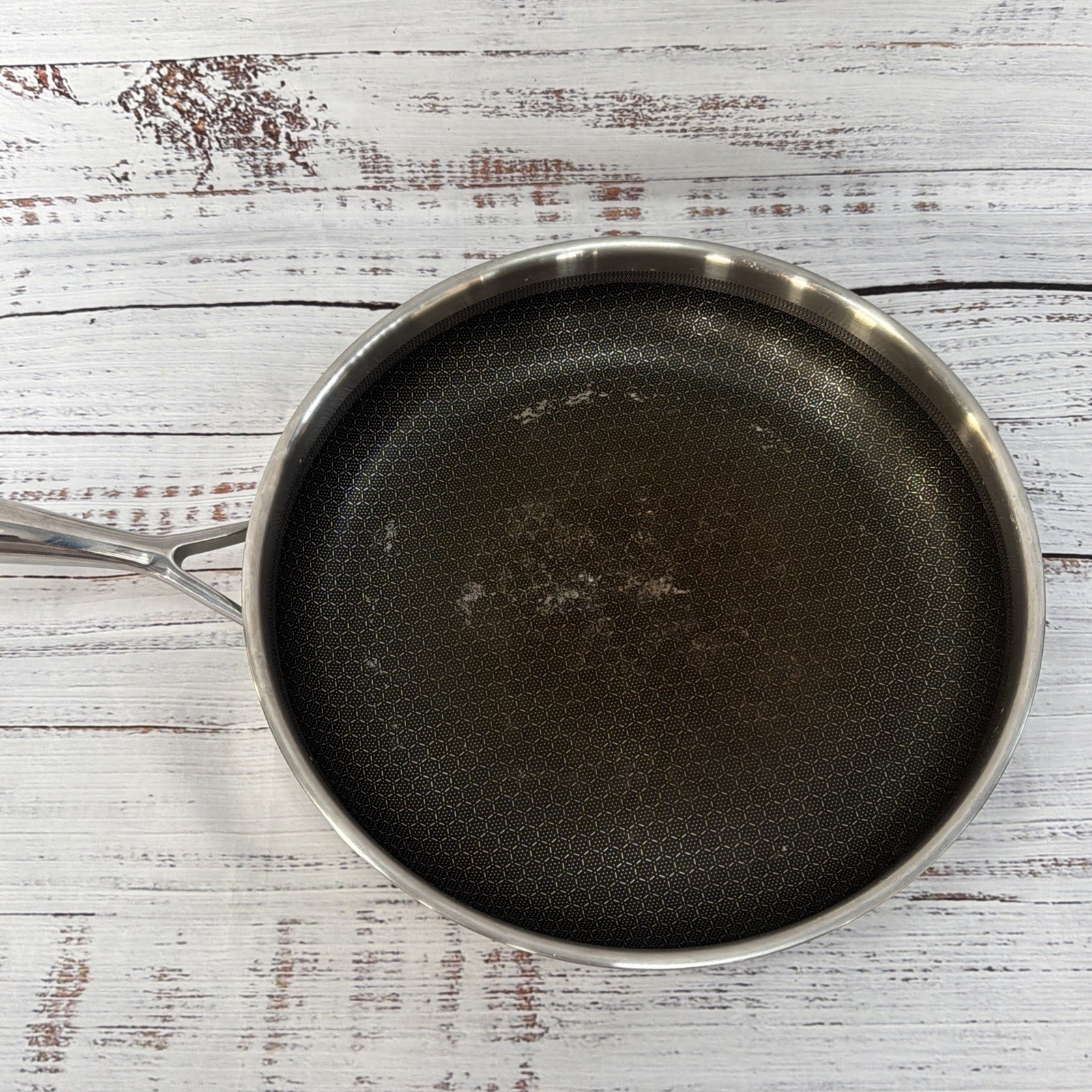 Pampered Chef 12" Stainless Steel Pan HEX Clad SKILLET w/ GLASS LID!