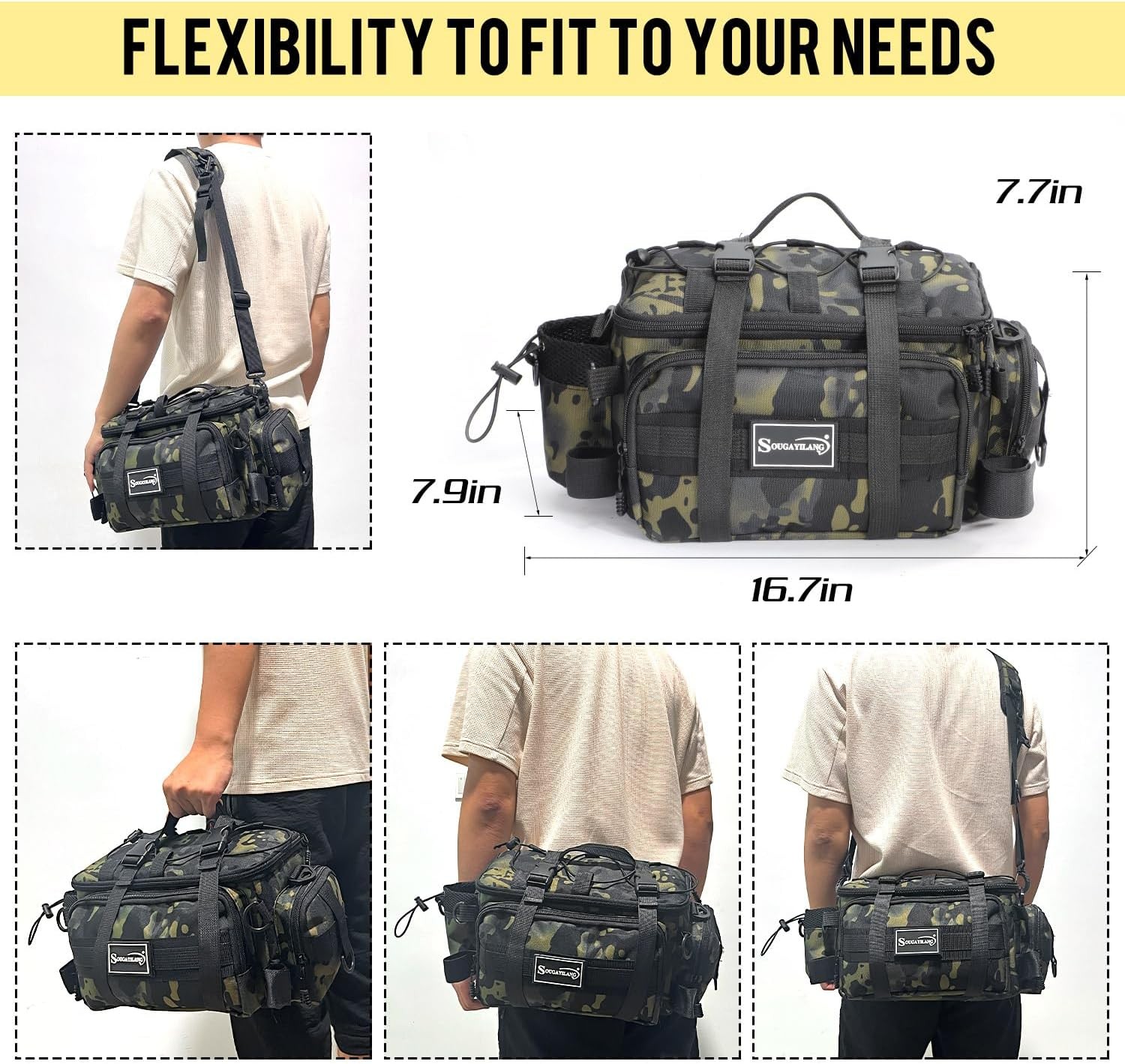 Fishing Tackle Bag with 3600 Piece Fishing Tackle Tray Fishing Tackle Organizer