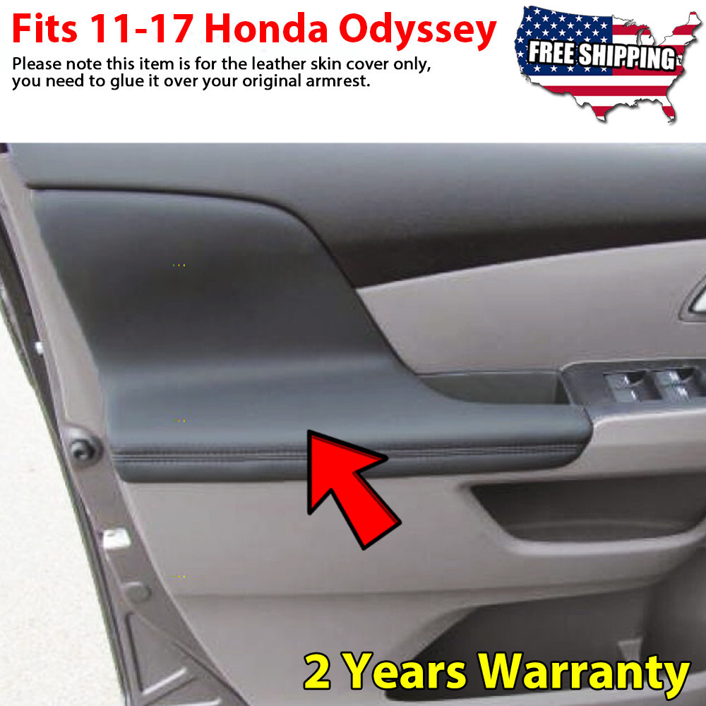 Pair Fits 2011-2016 2017 Honda Odyssey Door Panels Armrest Vinyl Cover Trim Gray