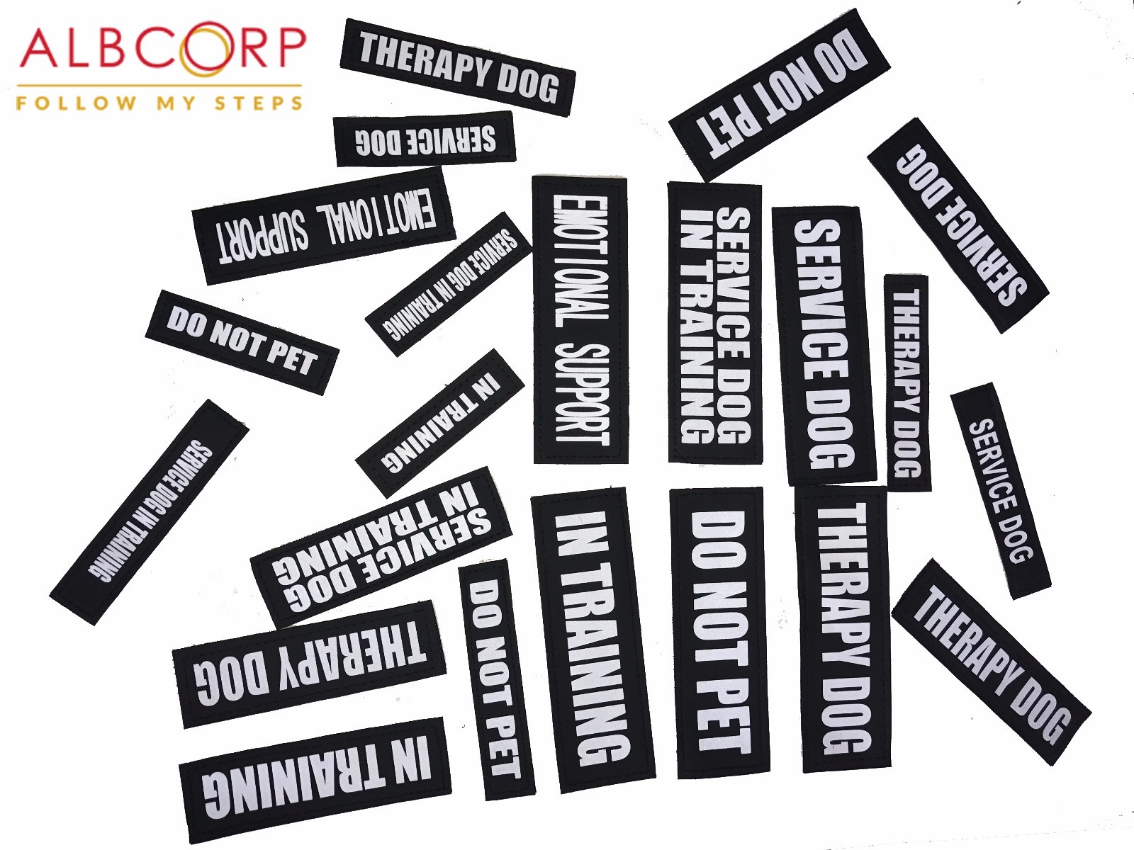 Reflective SERVICE DOG Patches,IN TRAINING,DO NOT PET, EMOTIONAL SUPPORT,THERAPY