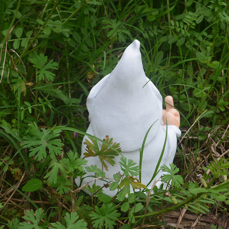 Funny Smoking White Wizard Gnome Statue Garden Yard Lawn Ornament Decor Gift US