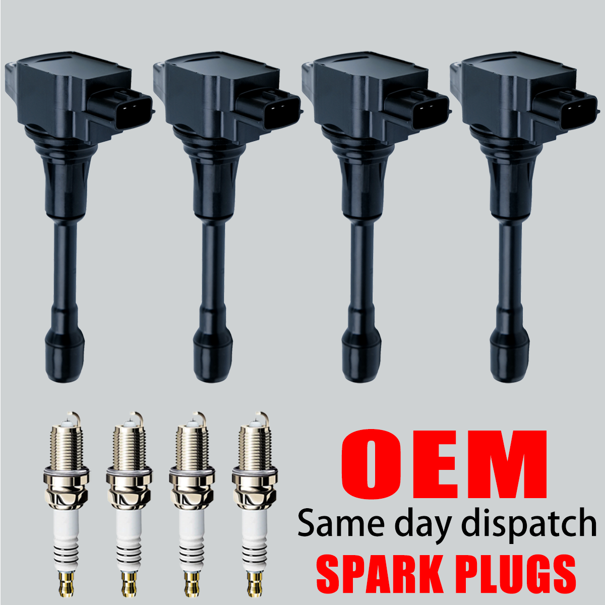 4X OEM Ignition Coil & 4X Iridium Spark Plug for Nissan Altima Rogue Versa UF549