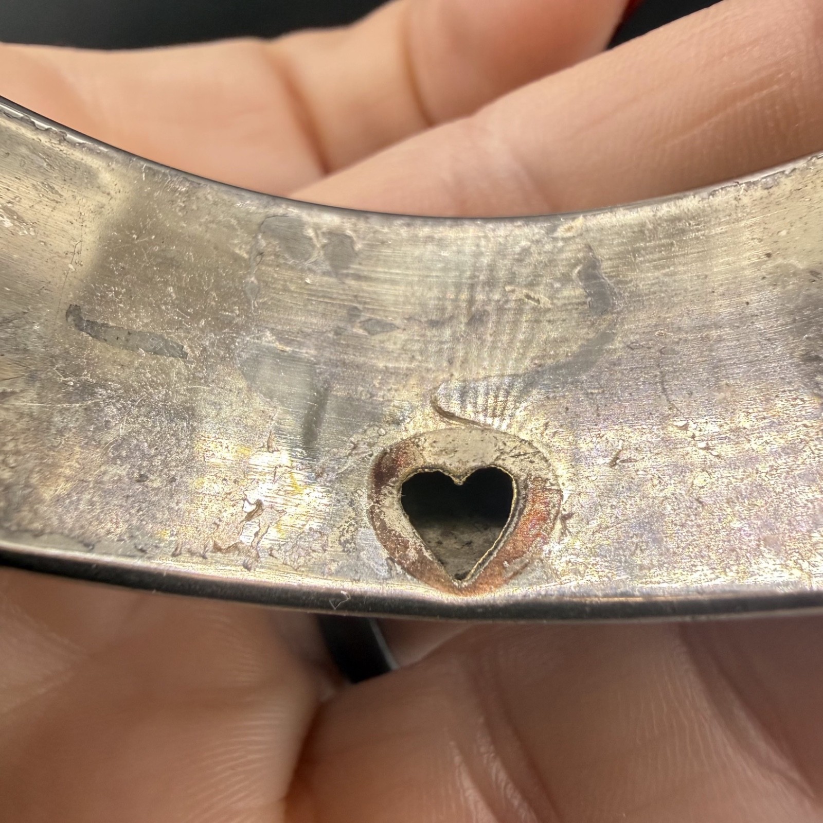 Vintage Bangle Bracelet Silver Tone Embossed 9”