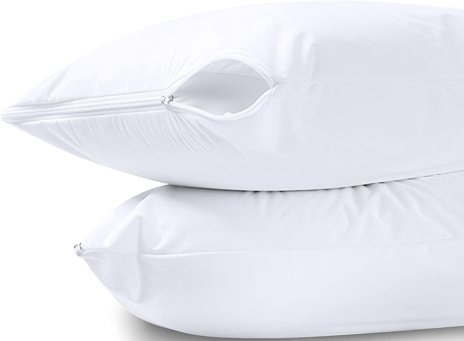 4 Pack Zippered Vinyl Pillow Covers Protects Against Bed Bugs & Dust Mites