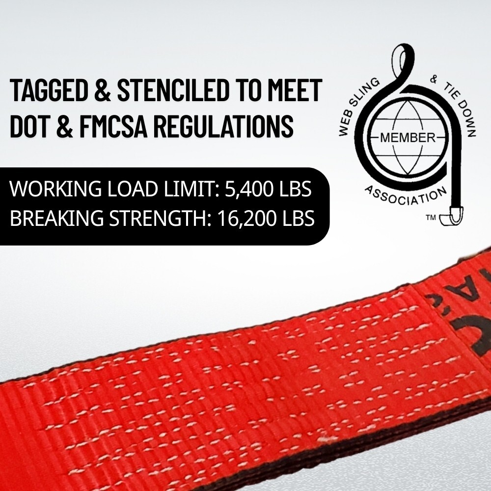 4PK 3" x 30' Cargo Ratchet Straps with Double-J Wire Hooks for Flatbed Trailers