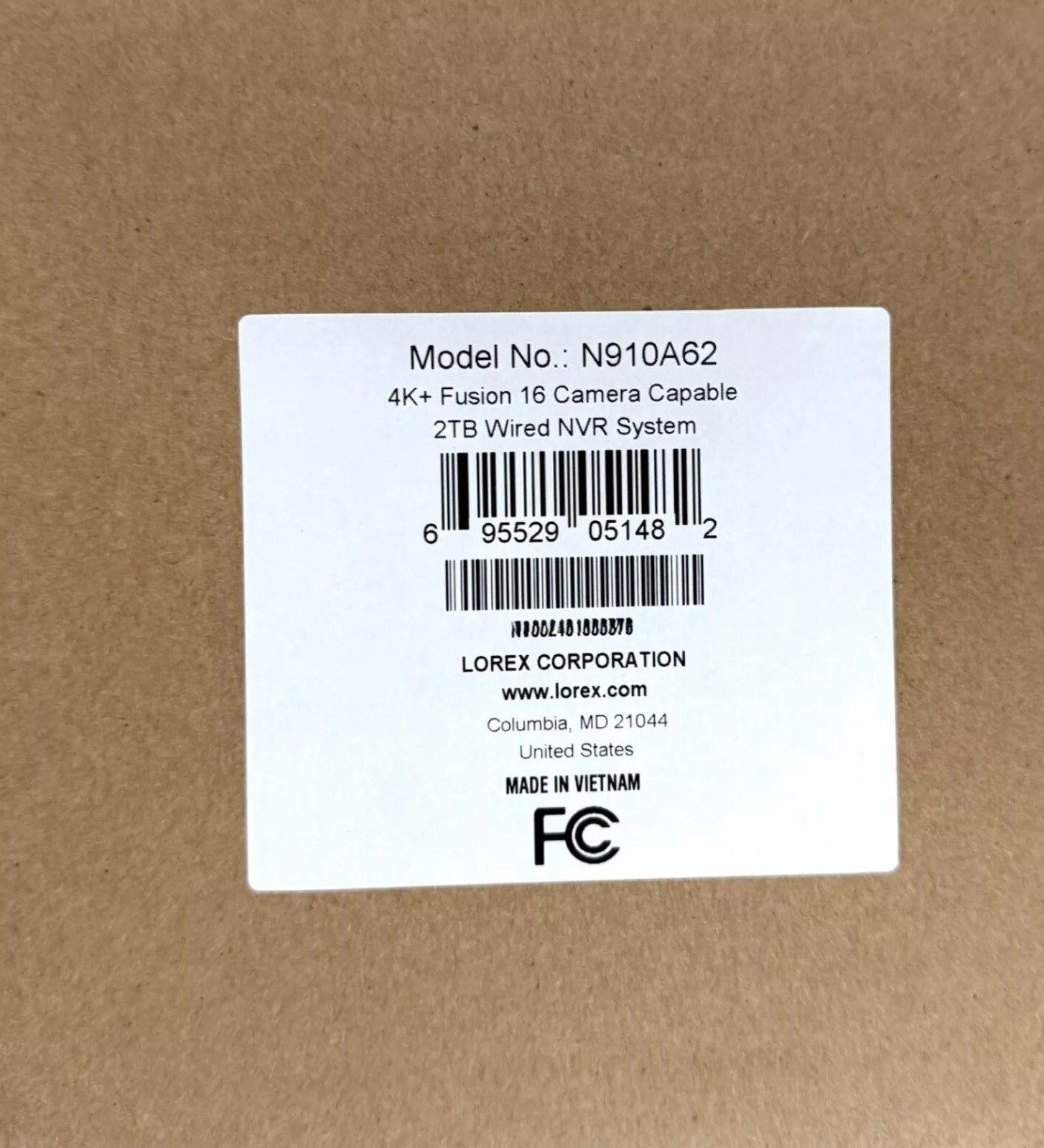 Lorex 4K+ 12MP 16 Channel (8 Wired+8 Wifi) 2TB Smart Fusion NVR N910A62