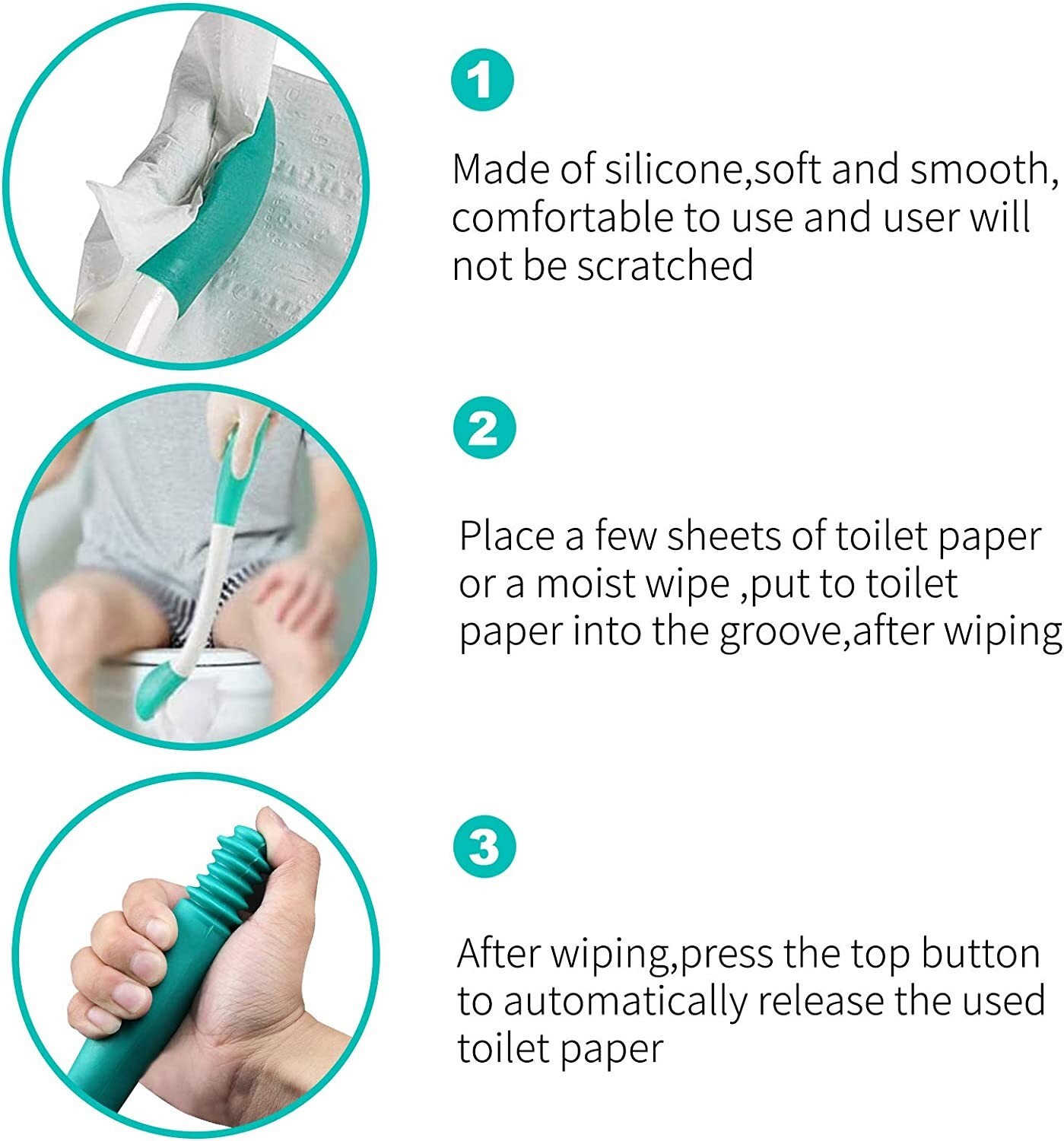 2 Packs 2 套 Long Reach Comfort Toilet Wiping Aids Tools - Self Assist Bathroom