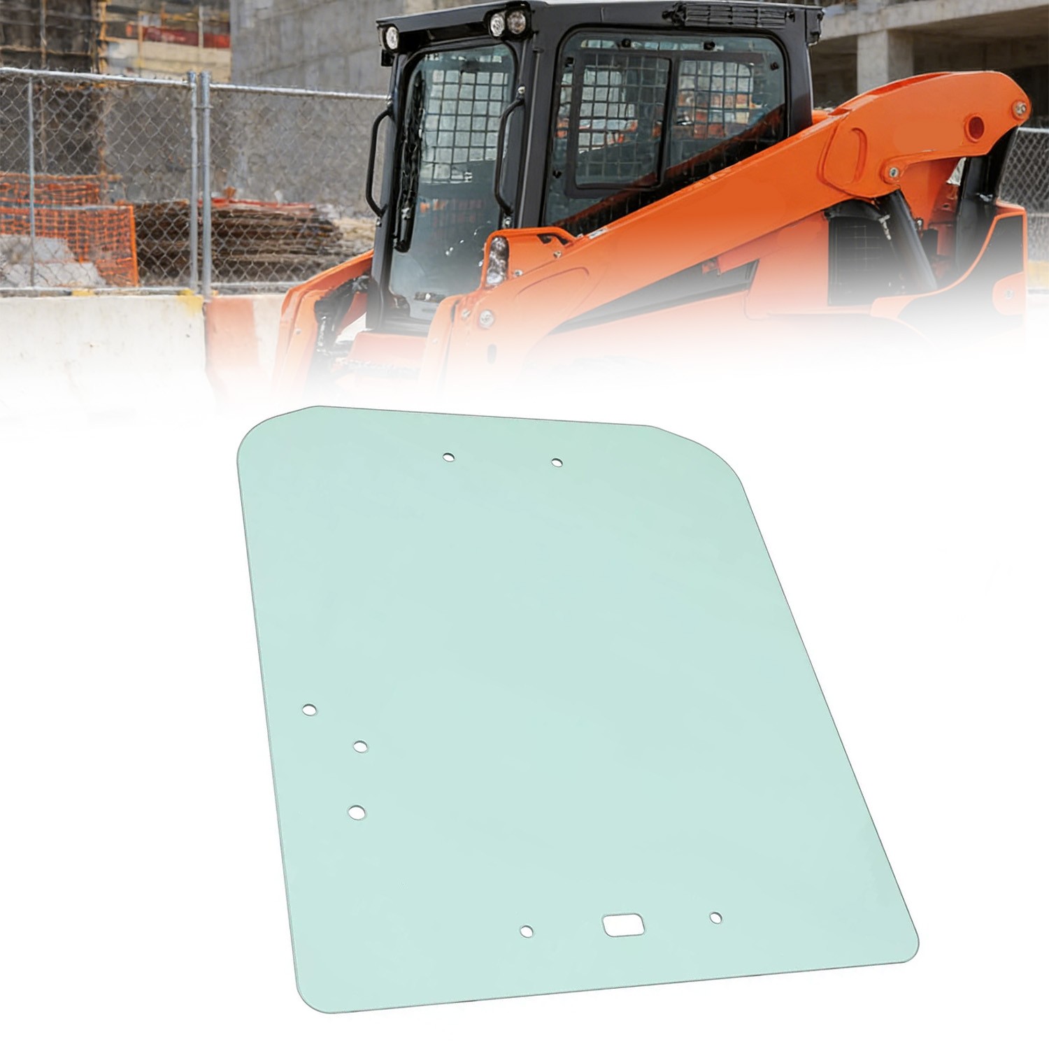 Front Door Glass for Kubota SSV65 SSV75 Tire Skid Steer Windshield # V1311-34522