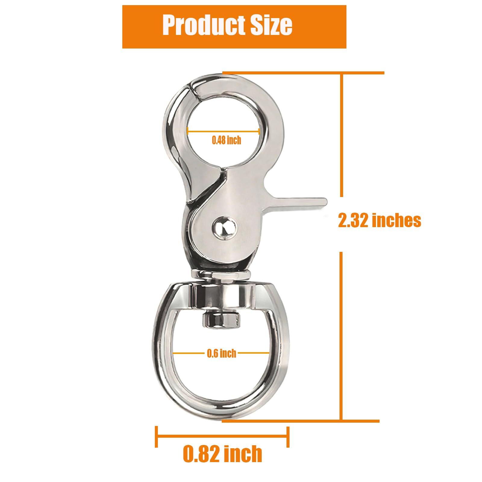 10PCS Trigger Snap Hooks 2.32'' x 0.82'' Heavy Duty Swivel Snap Hooks Metal C...